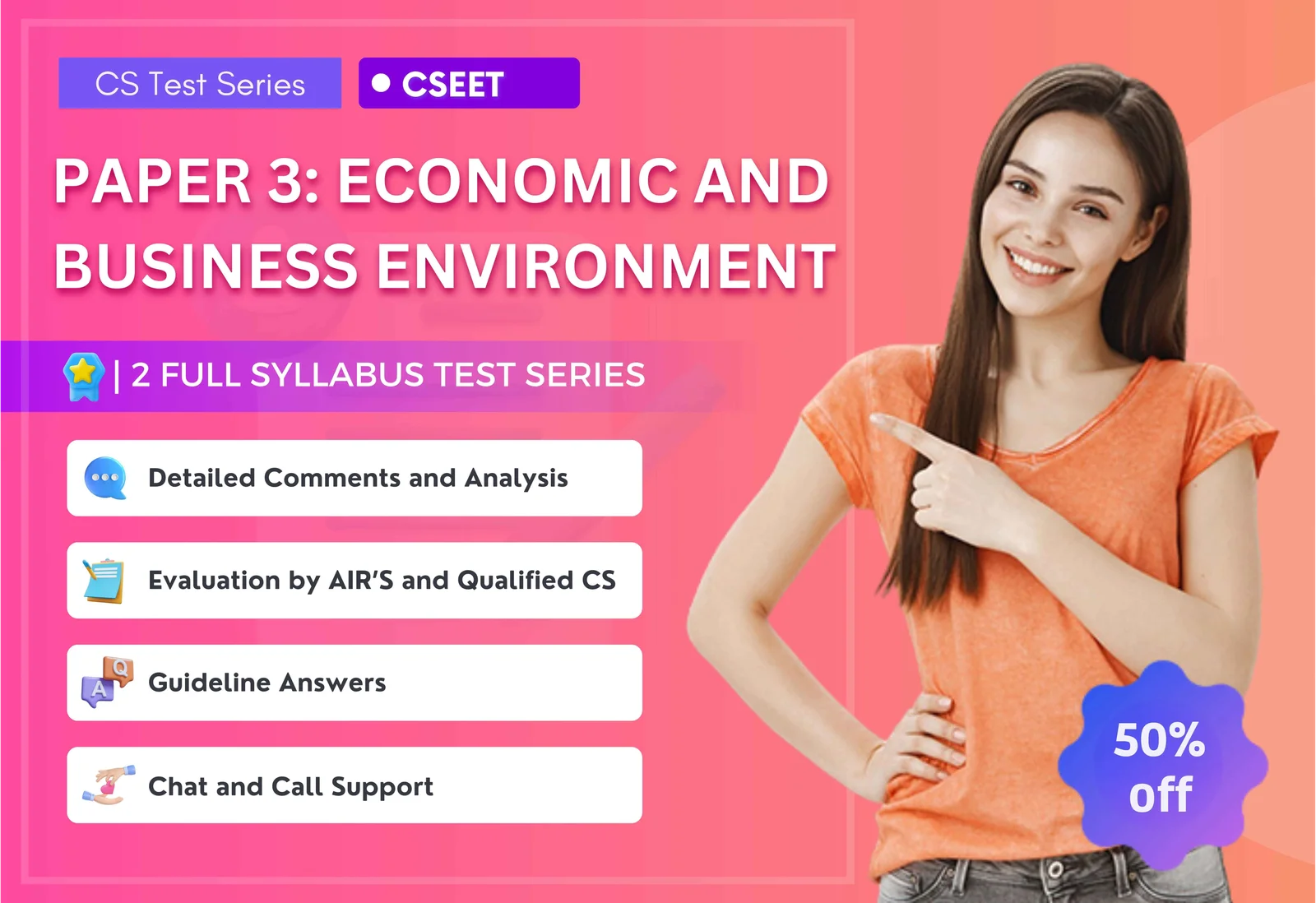 CSEET PAPER 3 : ECONOMIC AND BUSINESS ENVIRONMENT (2 Full Syllabus Test)